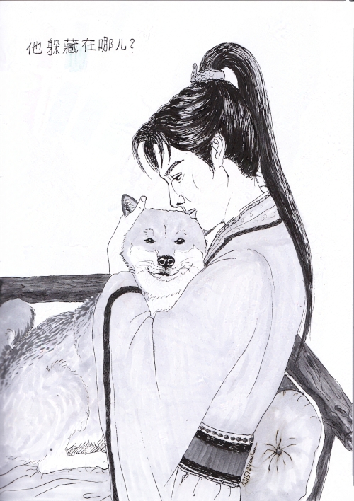 sad man embracing a dog